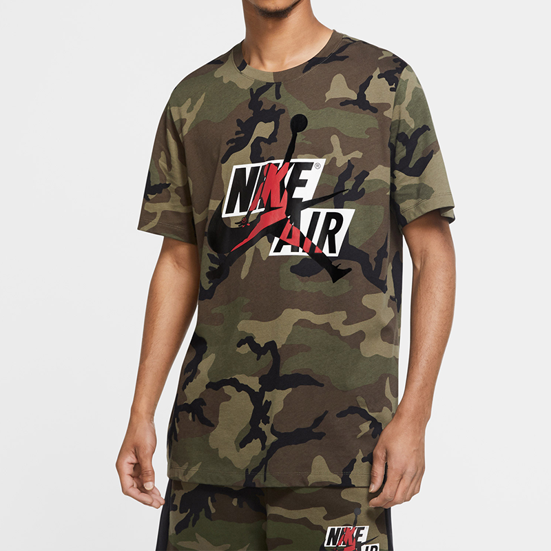 Air Jordan Jumpman Classics Camo Camouflage Tee 'Olive Green' CU2074-222