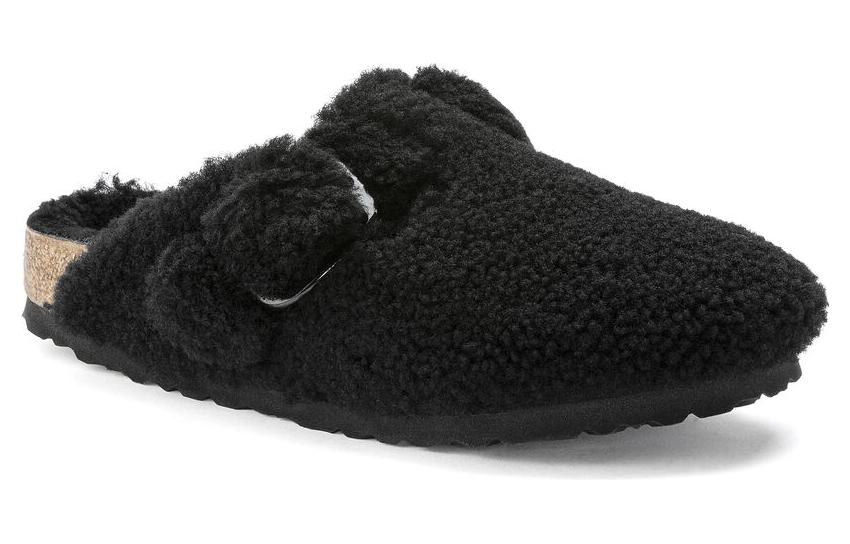 (WMNS) Birkenstock Boston Big Buckle Shearling Narrow Fit 'Black' 1025700
