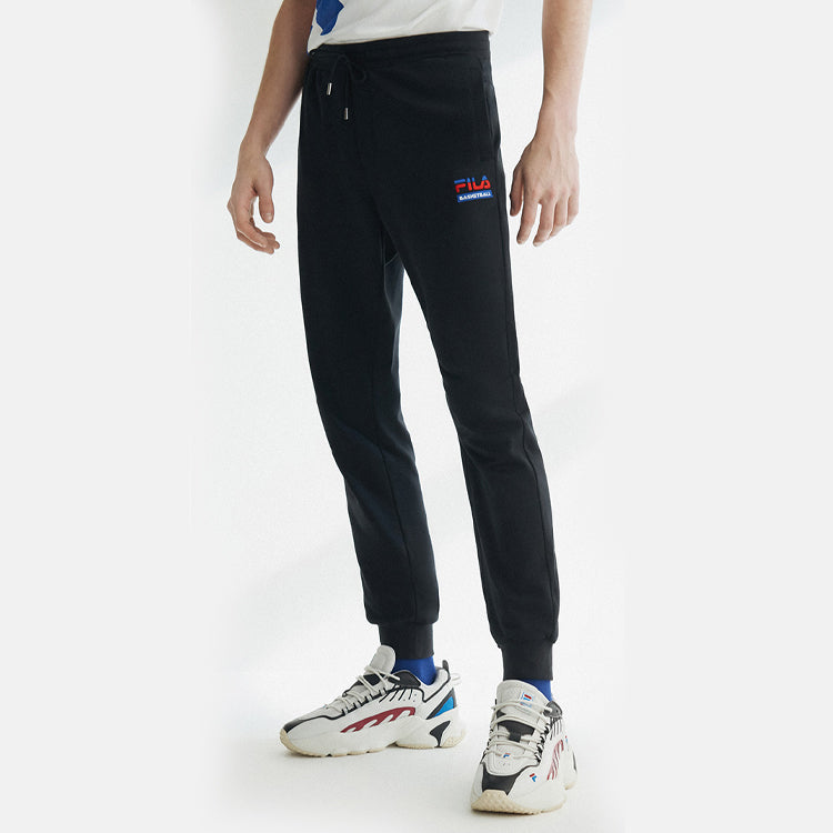 Yellow FILA FUSION Classic Basketball Subject Embroidered Logo Sports Pants Black T11M022601F-BK