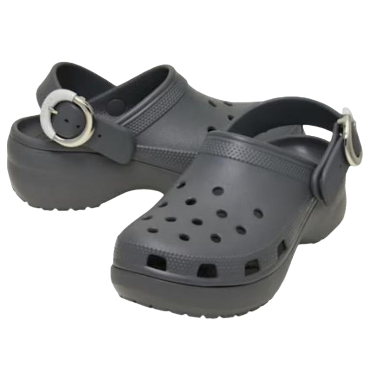 (WMNS) Crocs Classic Platform Dipped Buckle Clog 'Carbon' 213230-0YK