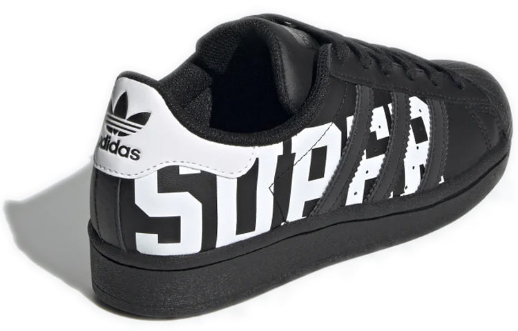 (GS) adidas originals Superstar J Logo 'Black White' FV3745