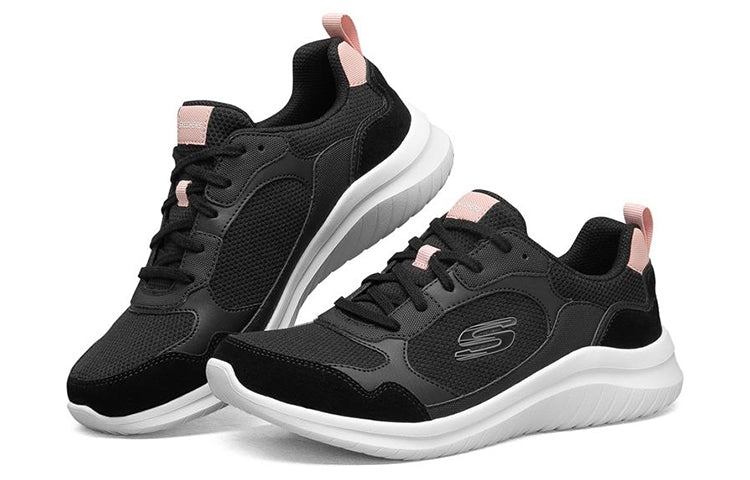 (WMNS) Skechers Ultra Flex 2.0 Low-Top Running Shoes Black/Pink 66666299-BKPK