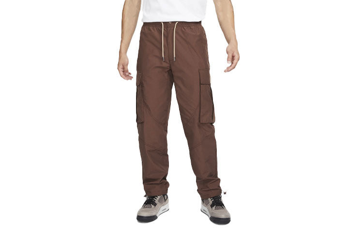 Men's Air Jordan Flight Heritage Big Pocket Cargo Woven Drawstring Casual Joggers/Pants/Trousers Light Chocolate DC7451-284