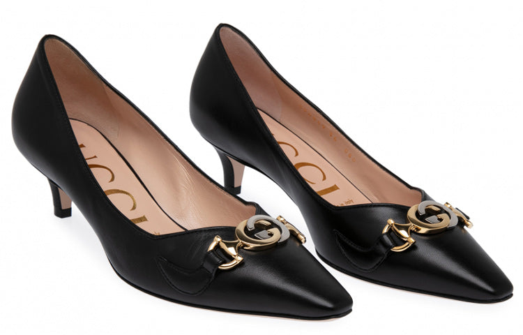 (WMNS) Gucci Zumi Leather Pumps 'Black' 596859-C9D00-1000