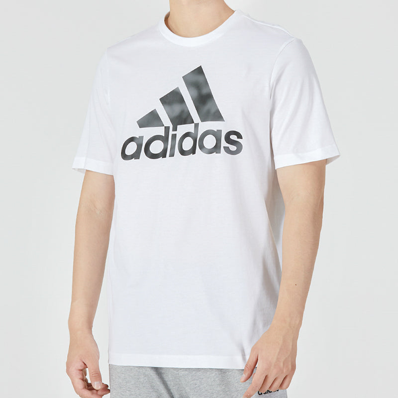 Men's adidas Camo T Athleisure Casual Sports Logo Round Neck Short Sleeve White T-Shirt HL6930
