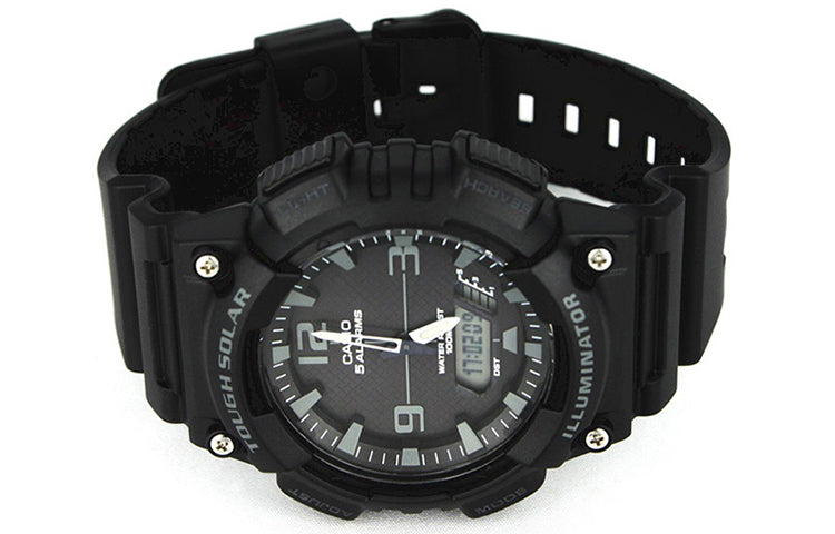CASIO Sports Solar Powered Mens Black Analog/Digital Combo AQ-S810W-1A