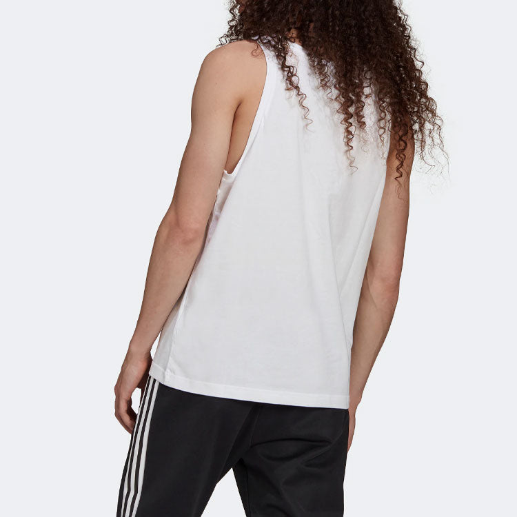 Men's adidas originals Trefoil Tank Contrasting Colors Large Logo Sports Training Vest White H06636