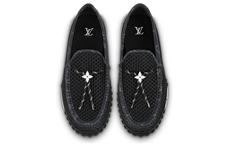 LOUIS VUITTON Racer Moccasins Shoes 'Black' 1AAQVV
