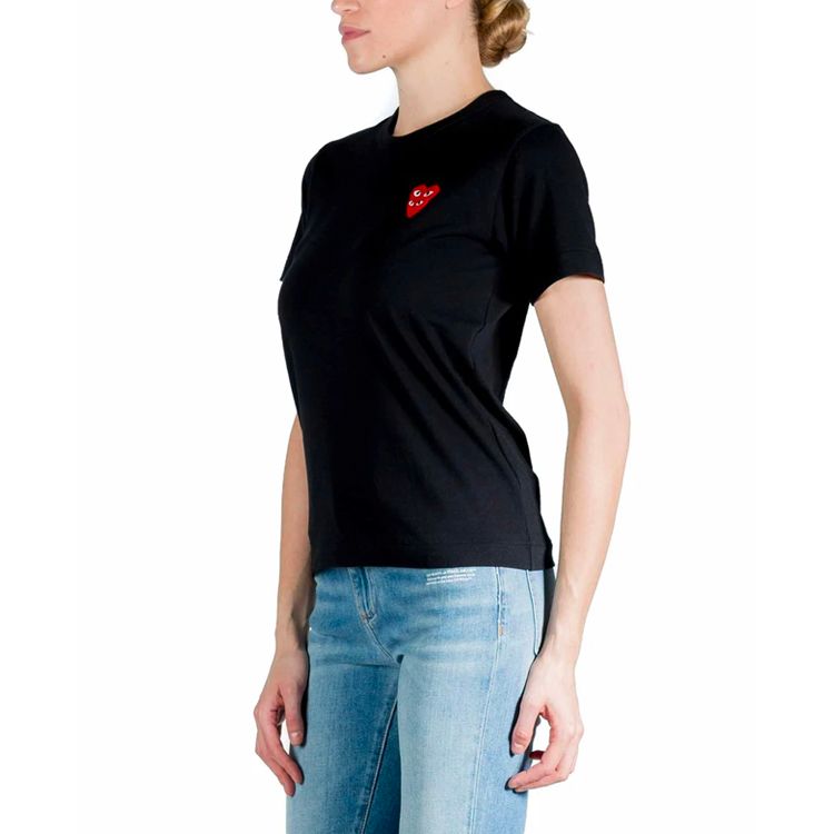 (WMNS) COMME des GARCONS PLAY FW25 PLAY Double Heart T-Shirt 'Black' AZ-T287-051-1