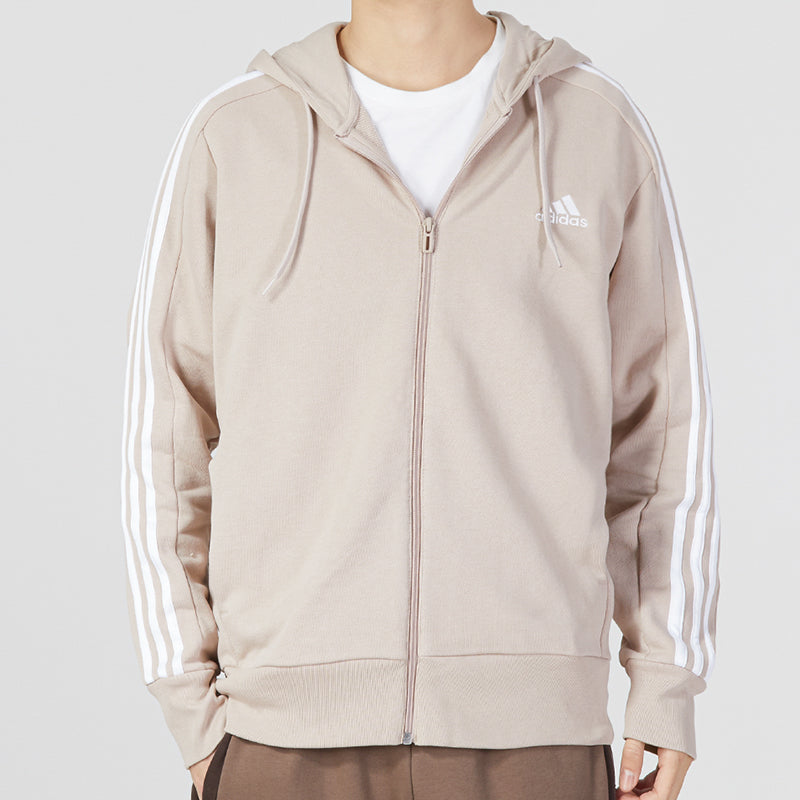 adidas French Terry 3-Stripes Full-Zip Hoodie Jackets 'Beige' IC9839
