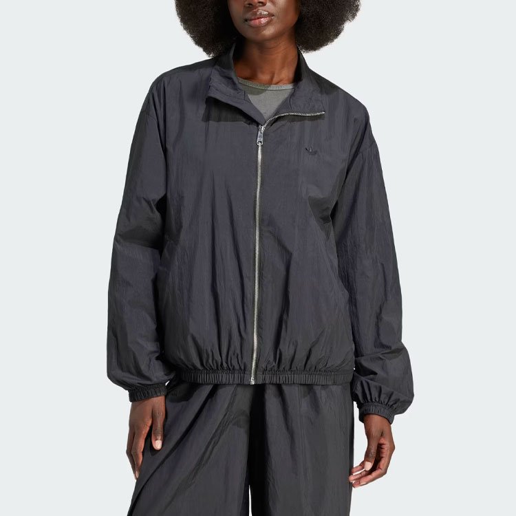 (WMNS) adidas originals Premium Essentials Nylon Windbreaker Asia Sizing 'Black' IT6726