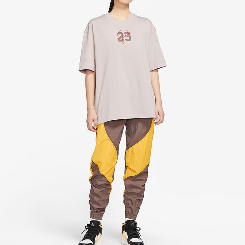 (WMNS) Air Jordan Essentials Logo Alphabet Printing Round Neck Loose Short Sleeve Pink T-Shirt DM3245-286