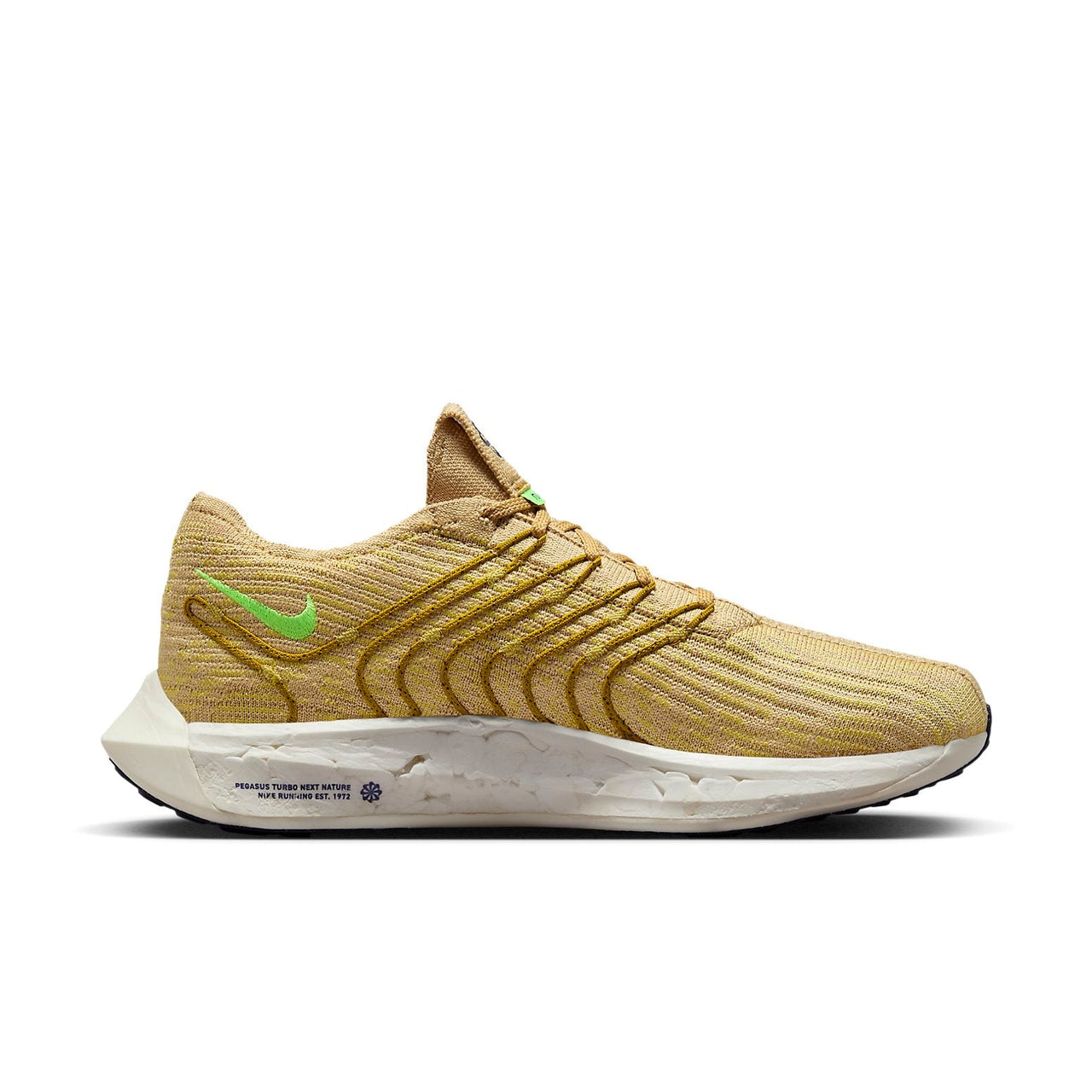 Nike Pegasus Turbo Next Nature Road Running Shoes 'Sesame Buff Gold Bronzine Lime Blast' DM3413-200