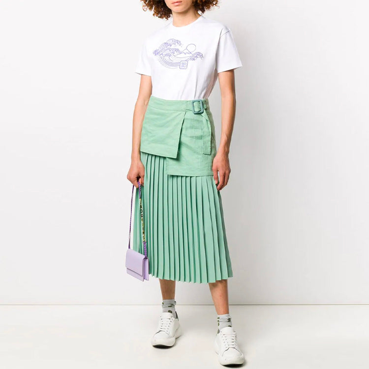 KENZO Cotton Embroidered Printing Short Sleeve White FA52TS956939-01