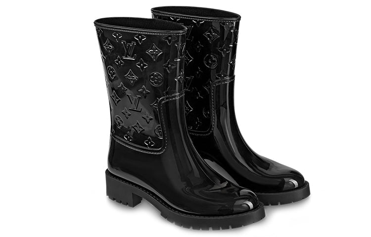 (WMNS) LOUIS VUITTON Drops Flat Half Boots 'Black' 1A8QUX