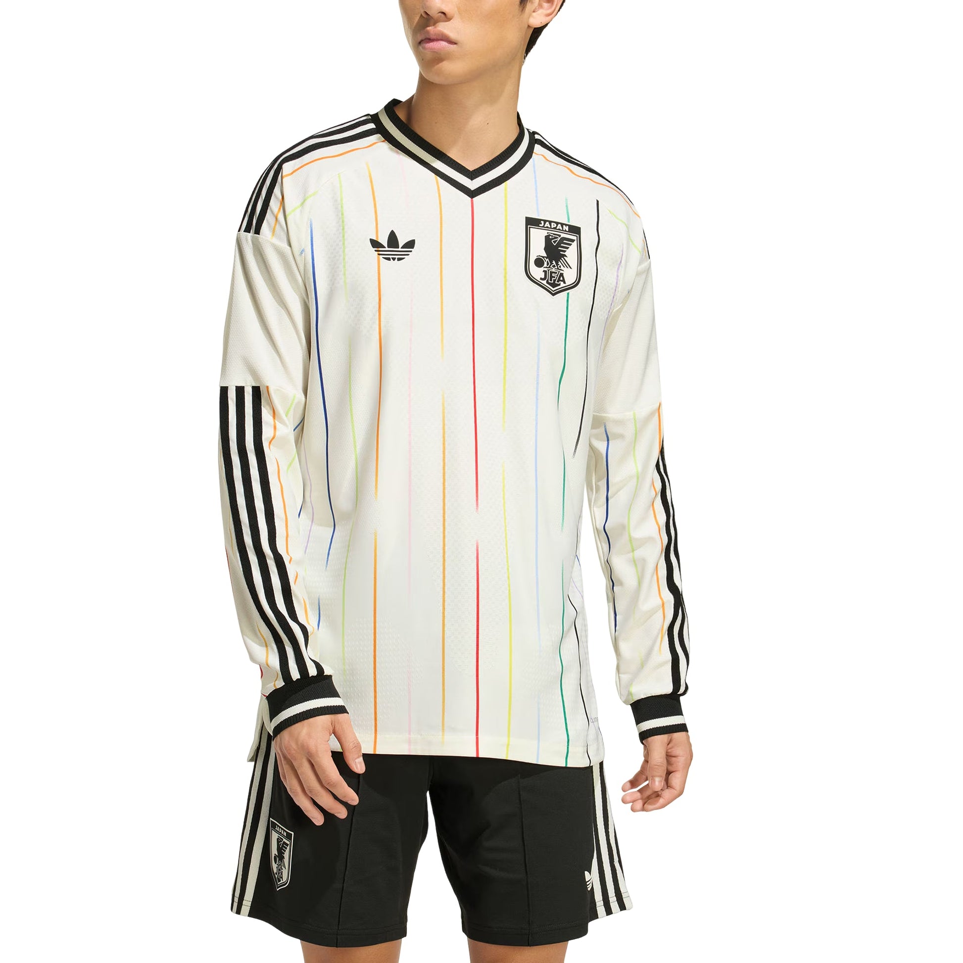 adidas Japan 26 Away Authentic Long Sleeve Jersey Asia Sizing 'Off White Black' JZ9698