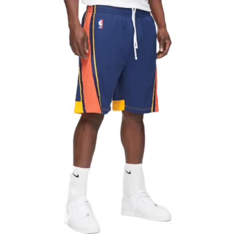Mitchell & Ness NBA Swingman Shorts Golden State Warriors Road 2009-10 'Navy Orange' SMSHGS18232-GSWNAVY09