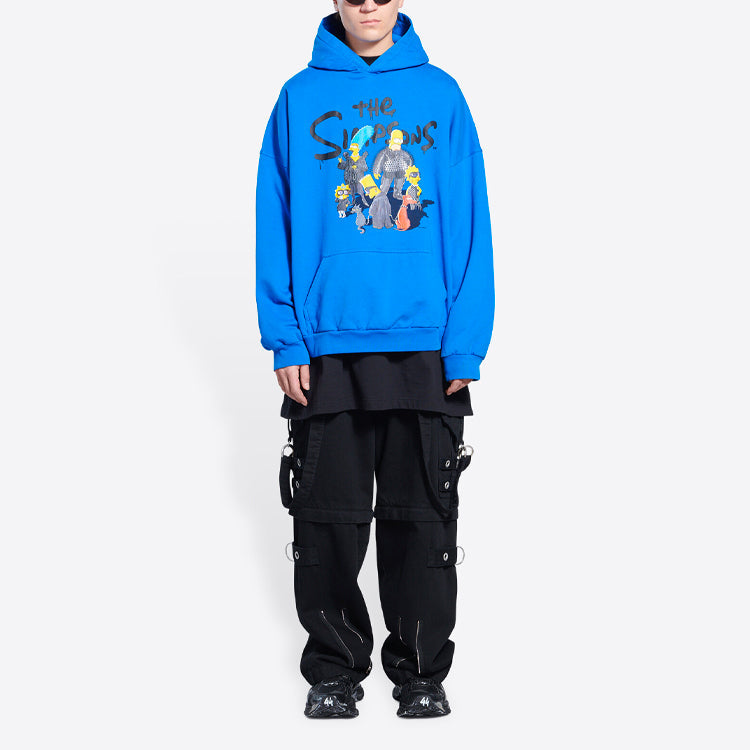 Balenciaga x THE SIMPSONS Cotton Hoodie Wide Fit 'Blue' 674986TLVG84210