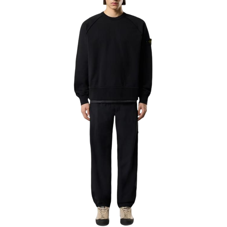 STONE ISLAND 6100041 Oversized Crewneck Sweatshirt 'Black' L1S156100041S0051V0029