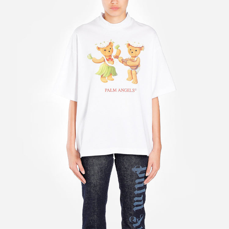 PALM ANGELS Bear Printing Short Sleeve White PWAA017S20JER0070160