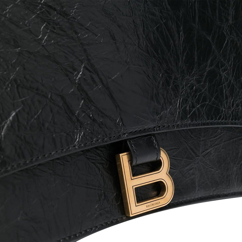 (WMNS) Balenciaga Crush Medium Chain Bag 'Black' 716393210IT1000