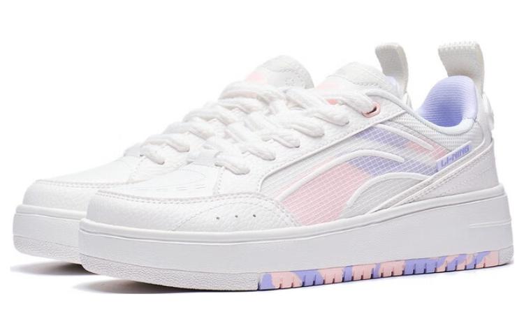 (WMNS) Li-Ning Lifestyle Skate Shoes 'White Purple Pink' AGCT142-4