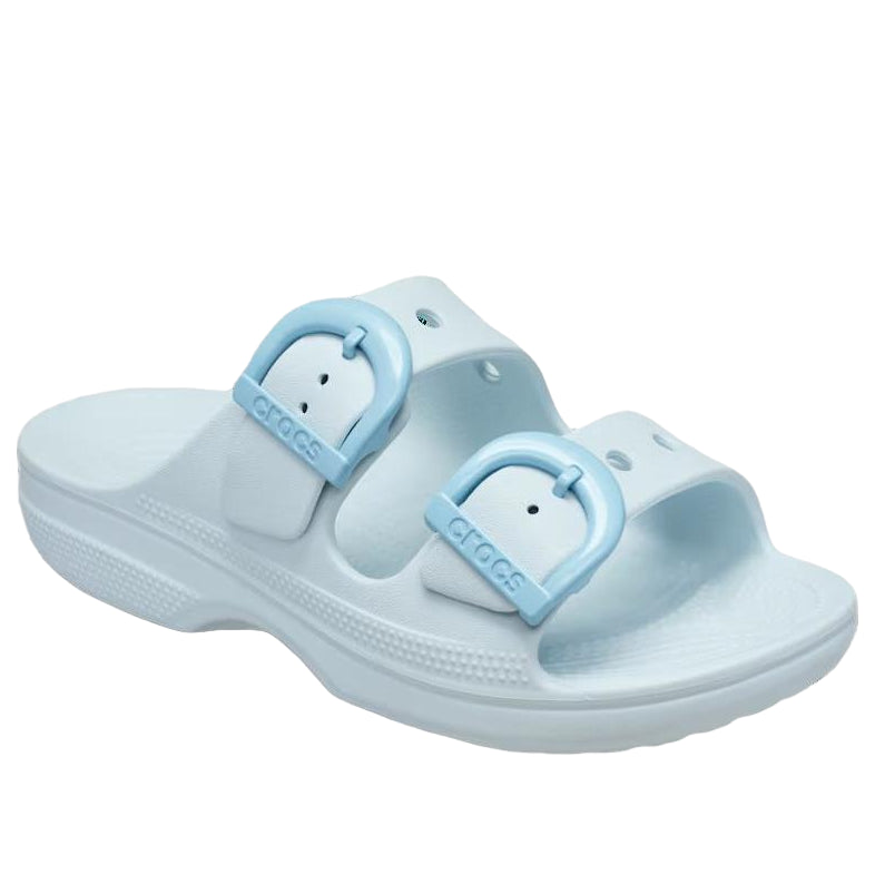 (WMNS) Crocs Saturday Enamel Buckle Sandal 'Vapor Ice' 212867-5EA