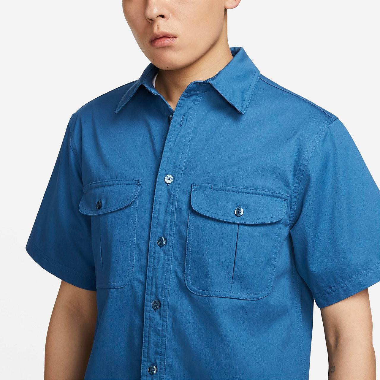 Nike SB Tanglin Short-sleeved woven button-down skateboard shirt 'Blue' FQ0400-457