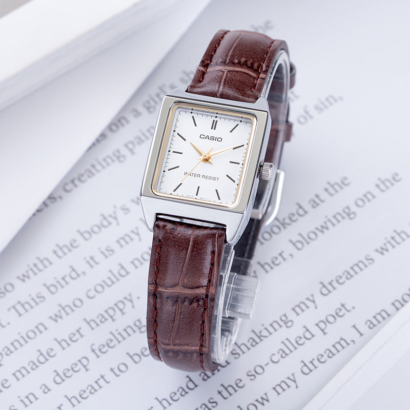 CASIO Female DRESS Japan / South Korea Fashion Quartz Brown Analog LTP-V007L-7E2