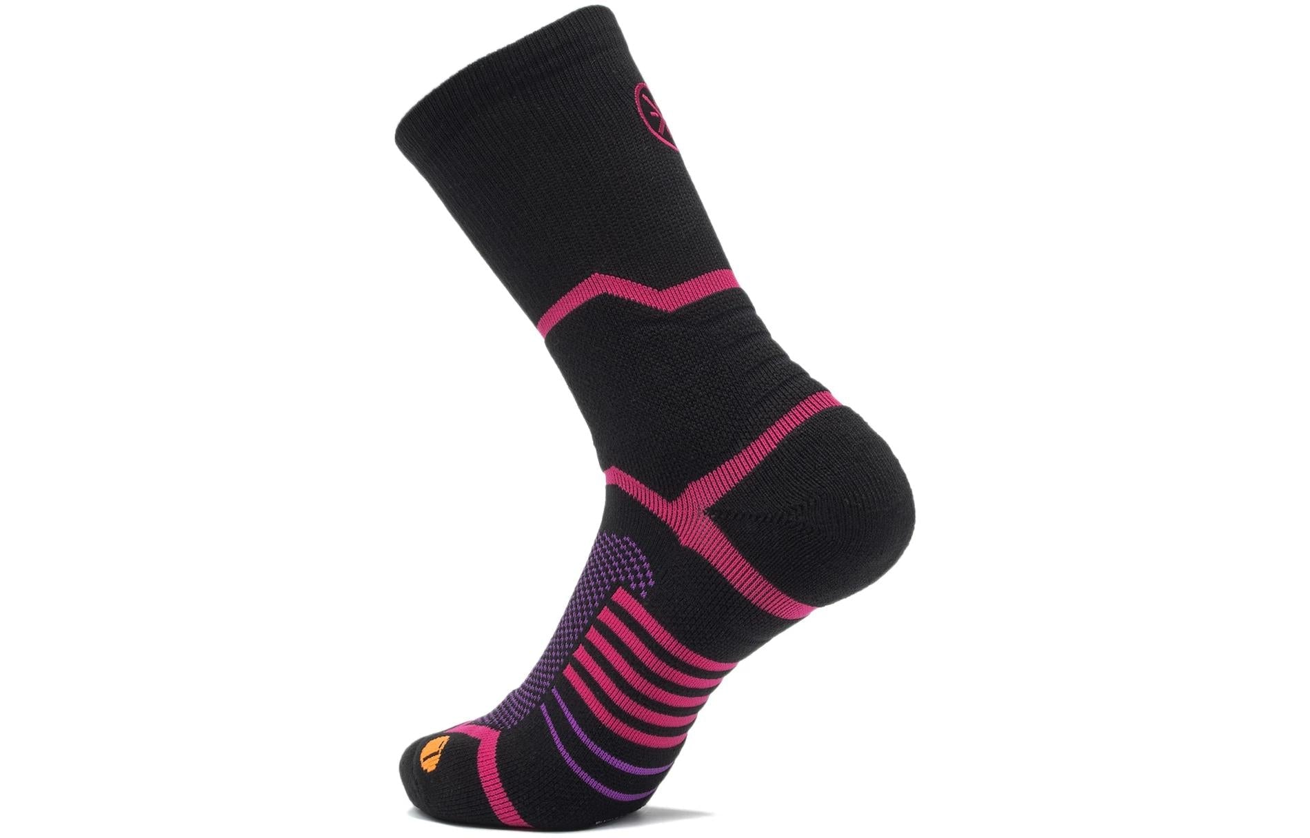 Li-Ning Way Of Wade Mid Cut Basketball Socks 'Black Pink' AWLT017-1