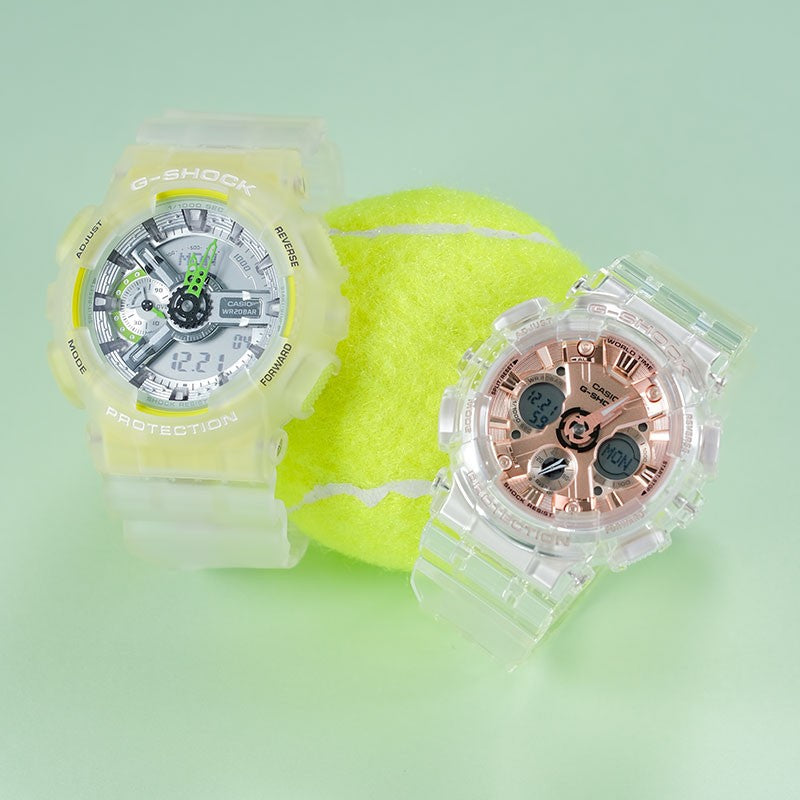 CASIO G-Shock Analog-Digital 'White' GA-110LS-7A&GMA-S120SR-7A