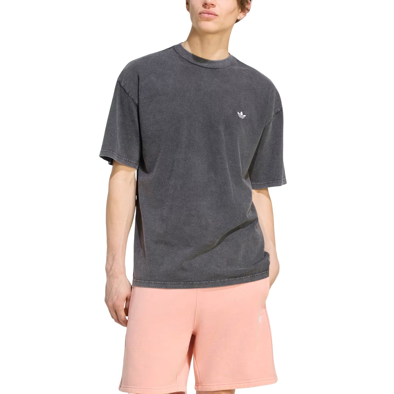 adidas Trefoil Essentials Washed Loose Dropped T-Shirt Asia Sizing 'Black' LC6374