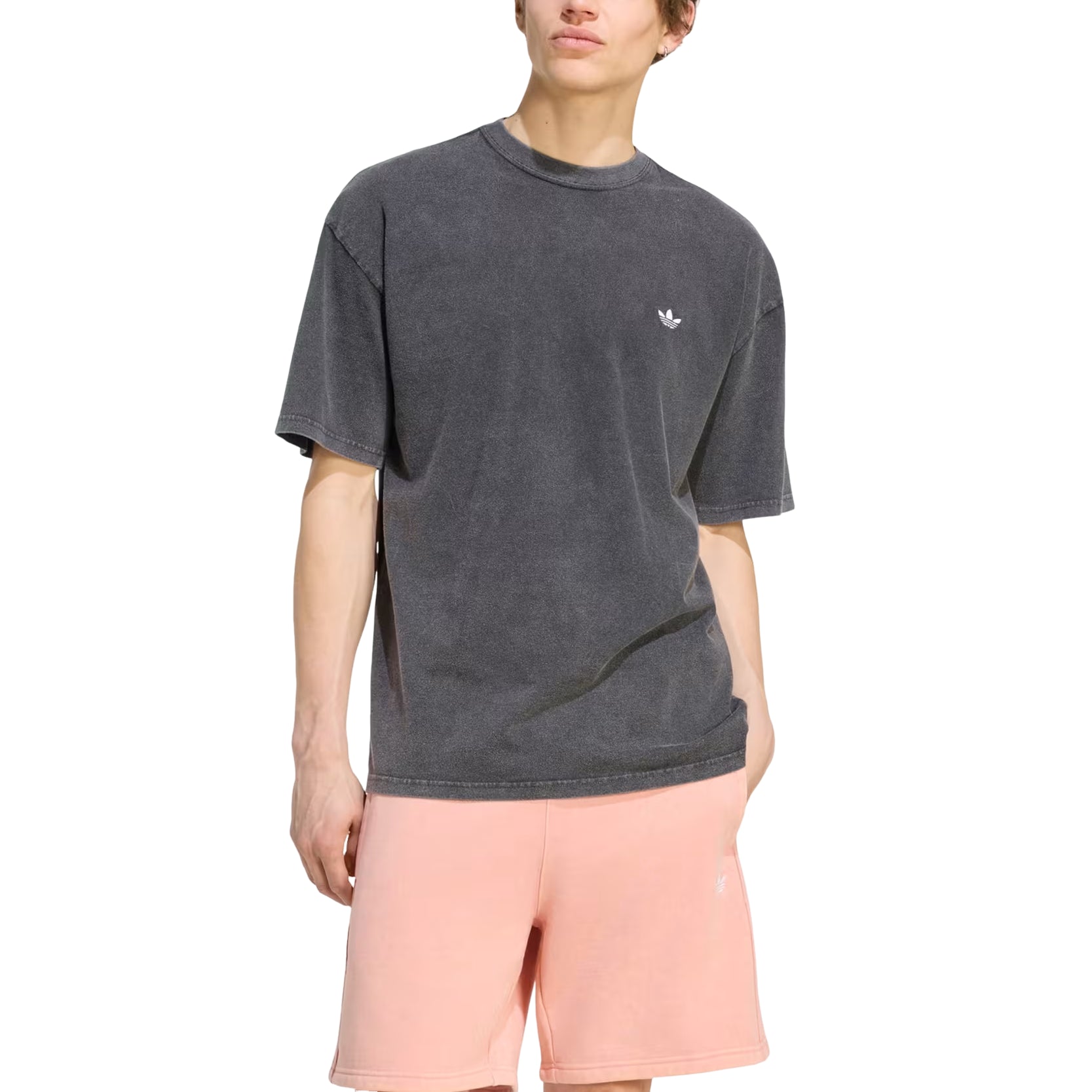 adidas Trefoil Essentials Washed Loose Dropped T-Shirt Asia Sizing 'Black' LC6374