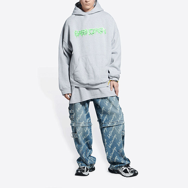 Balenciaga Slime Hoodie Wide Fit 'Grey Green' 674986TLVF21203