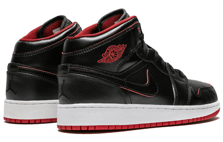 (GS) Air Jordan 1 Retro Mid 'Black White Gym Red' 554725-028