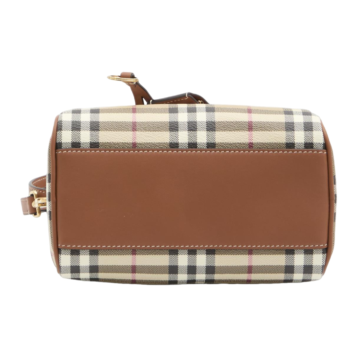 (WMNS) Burberry Mini Check Bowling Bag 'Briar Brown' 81185651