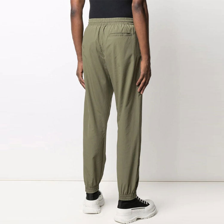 Off-White FW21 Logo Casual Long Pants Ordinary Version Dark Green OMCA164F21FAB0025555