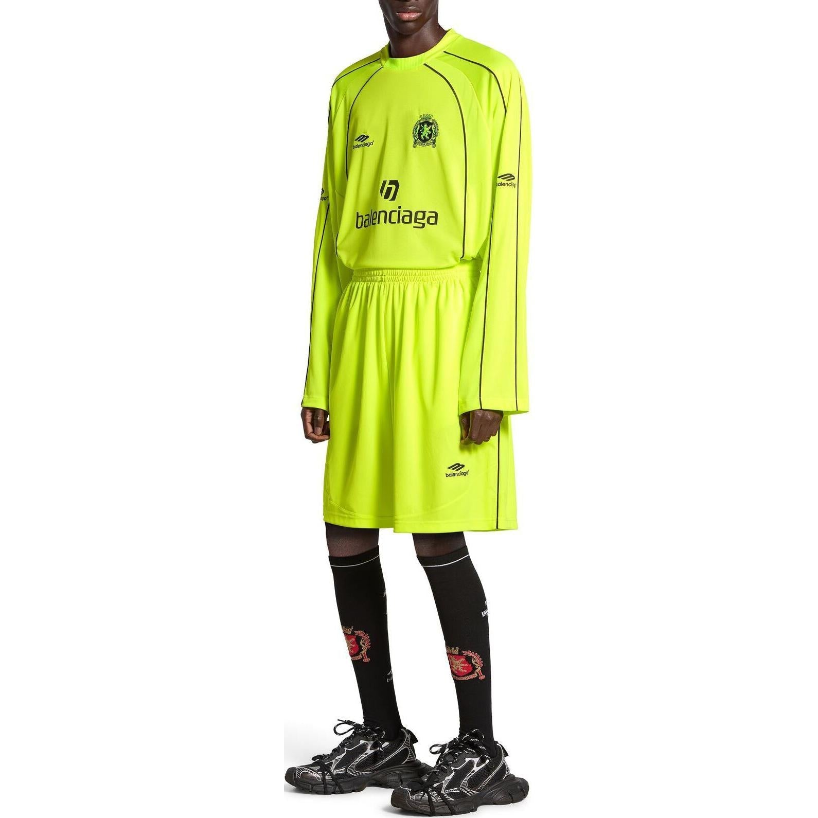 Balenciaga Baggy Soccer Shorts 'Neon Yellow' 777709TPVW47110