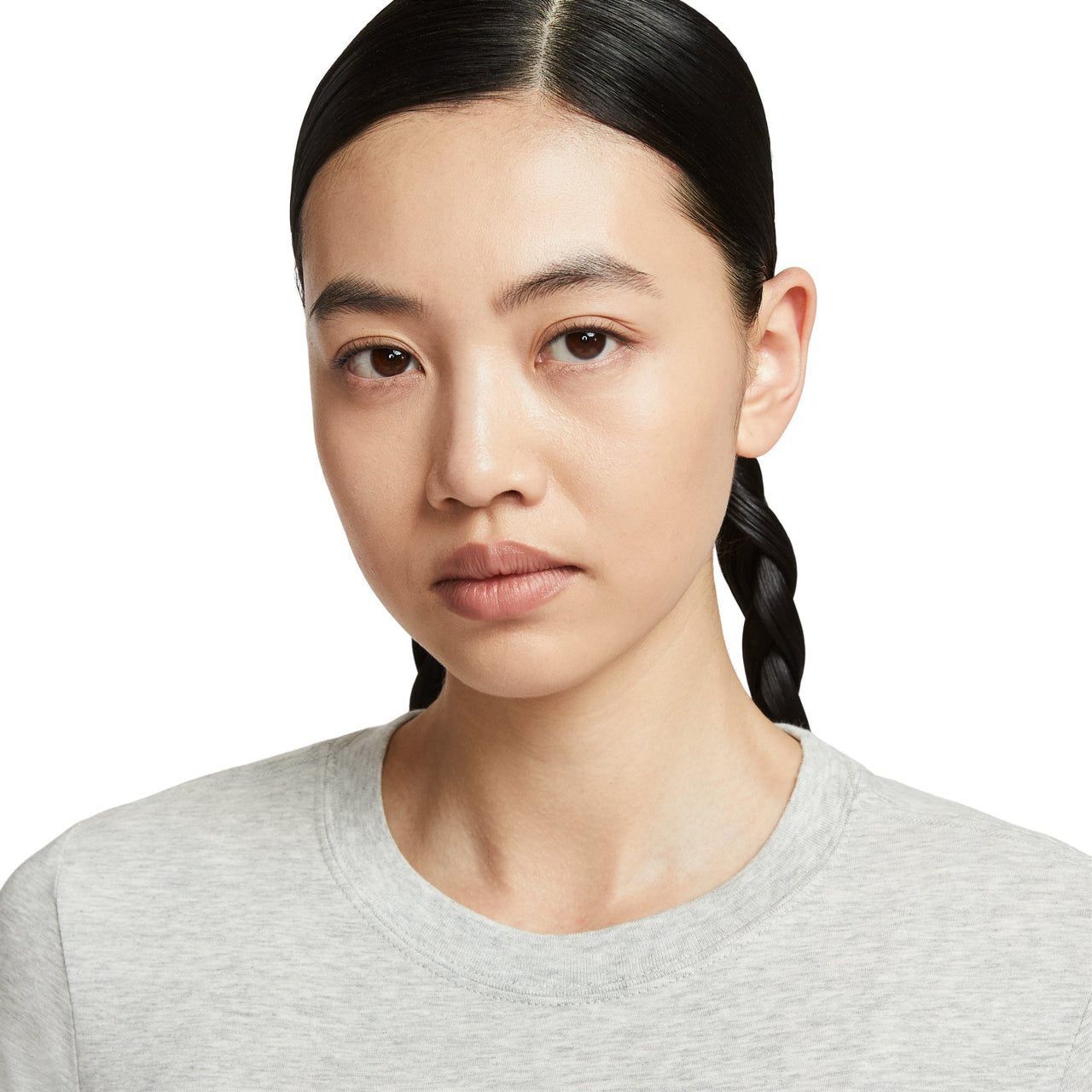 (WMNS) Nike Sportswear Phoenix Slim Short Sleeve T-Shirt 'Grey Heather' HV4975-050