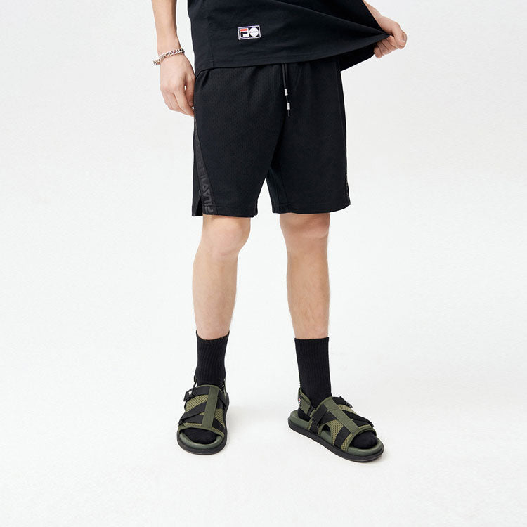 Fila FUSION Loose Casual Sports Knit Shorts Couple Style Black T11U126602F-BK