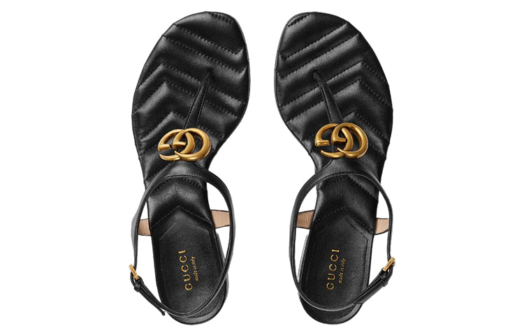 (WMNS) Gucci Marmont Double G sandal 'Black' 674840-BKO00-1000