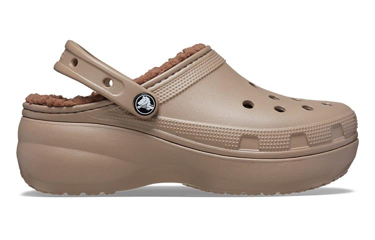 (WMNS) Crocs Classic Platform Lined Clogs 'Mushroom' 207938-195