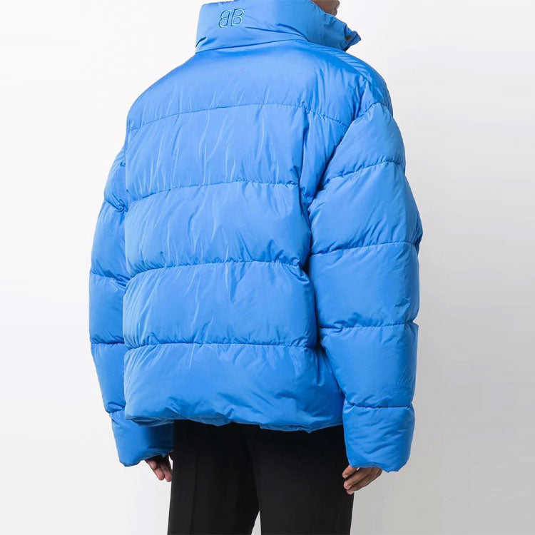Balenciaga BB Logo Puffer Jacket 'Indigo' 642228TFO044011