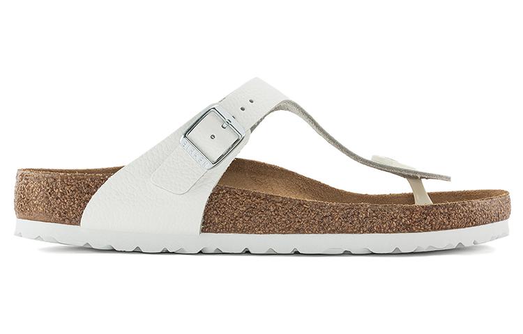 (WMNS) Birkenstock Gizeh Natural Leather Narrow Fit 'White' 1024398