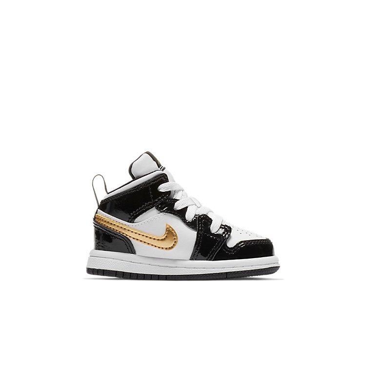 (TD) Air Jordan 1 Mid Patent 'Black Gold' BQ6933-007