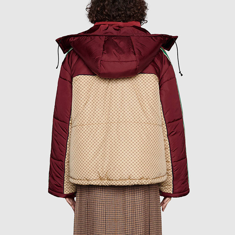 (WMNS) Gucci GG Parachute Nylon Padded Jacket 'Beige Burgundy' 663279-ZAHB8-6705