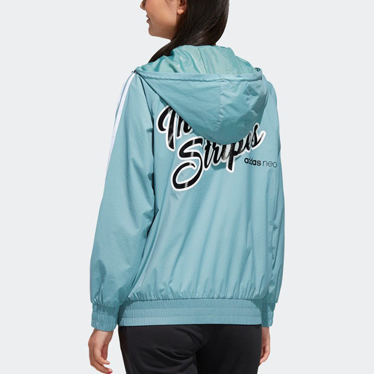 (WMNS) adidas neo Sports hooded Long Sleeves Jacket 'White Gray Black' FK9938