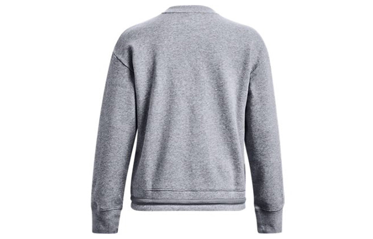 (WMNS) Under Armour Rival Mesh Fleece-Lined Pullover Sweatshirt 'Grey' 1365847-035