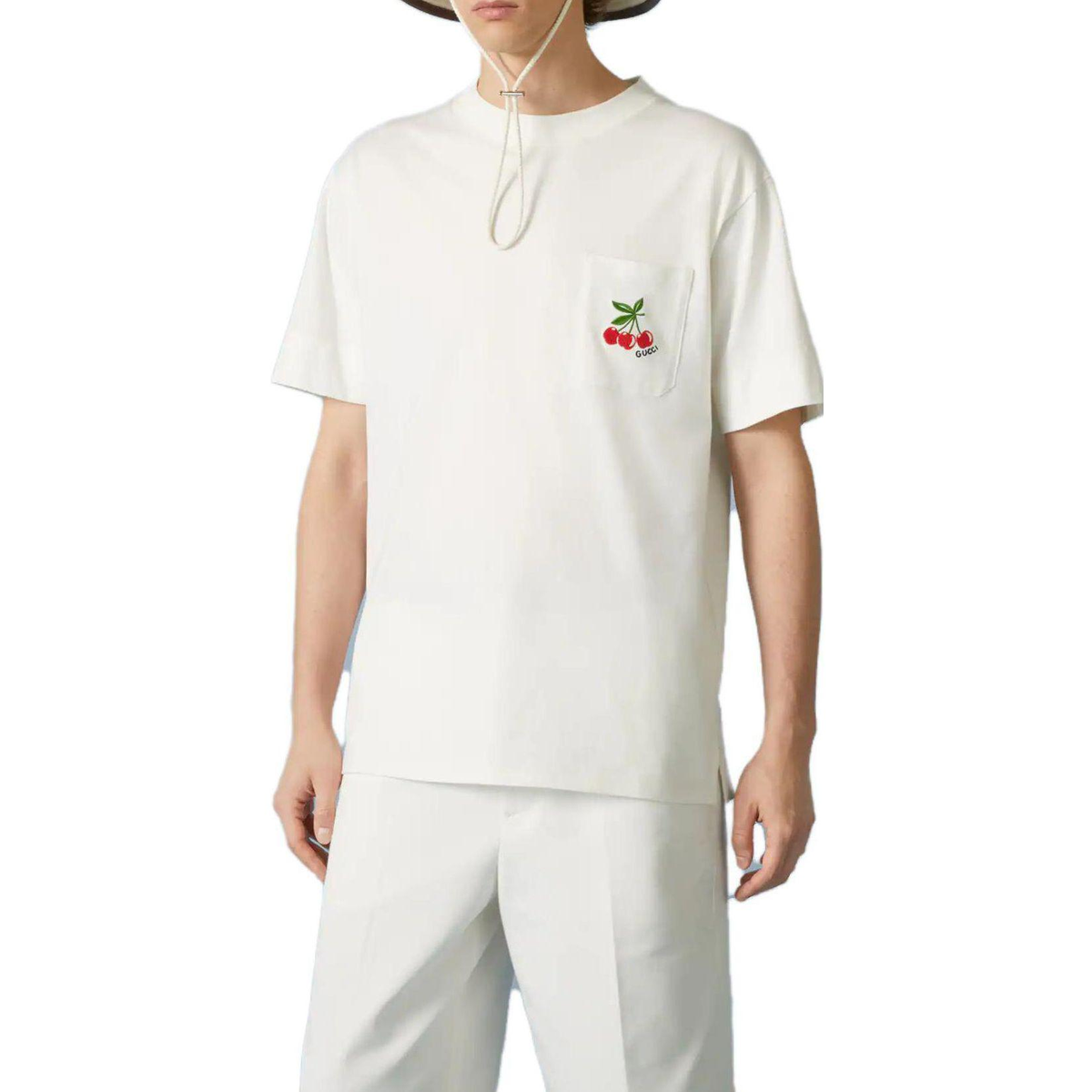 Gucci Embroidery Cotton T-Shirt 'White' 729690-XJFQU-9088