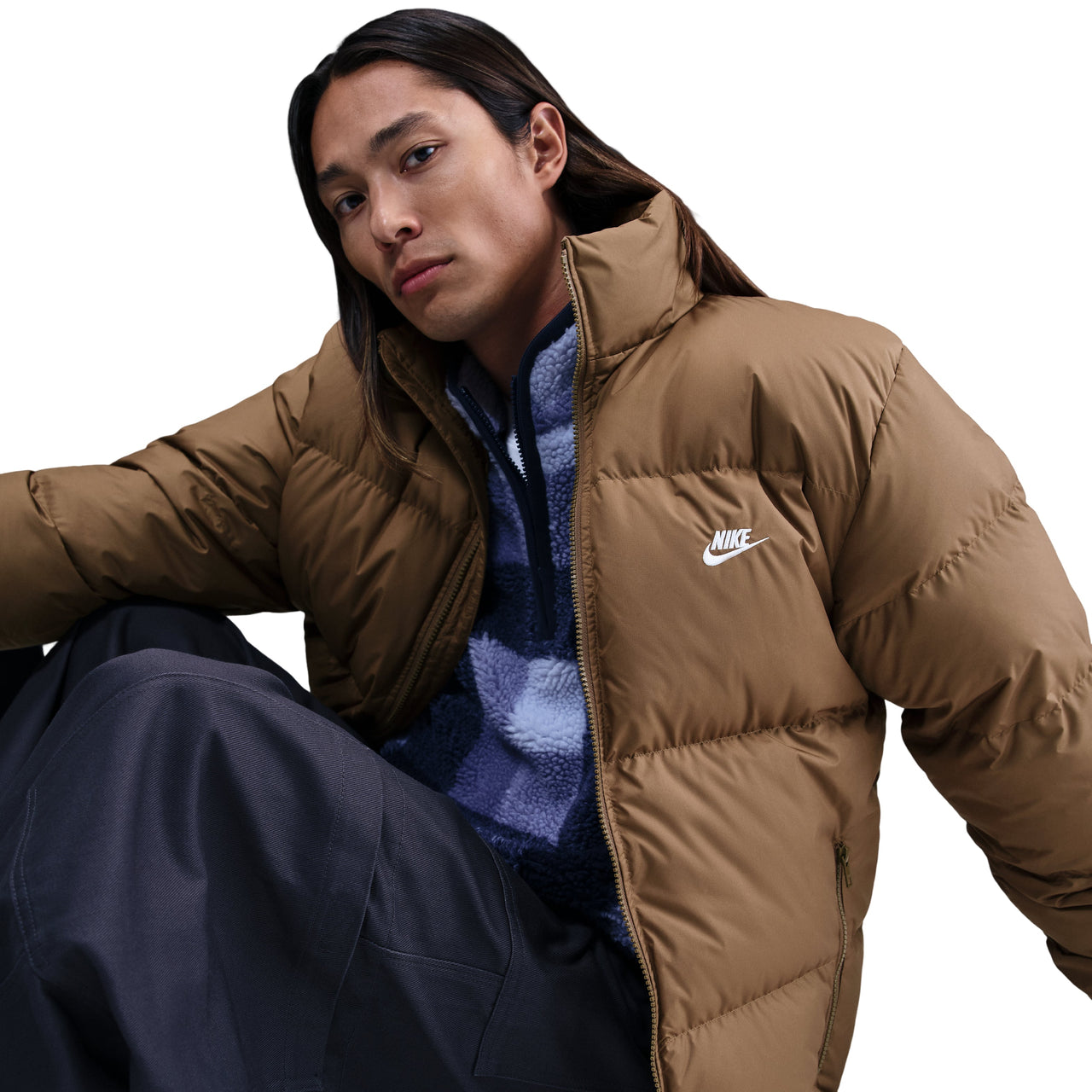 Nike Sportswear Club Therma-FIT Puffer Jacket 'Mosswood Brown White' IB2976-235